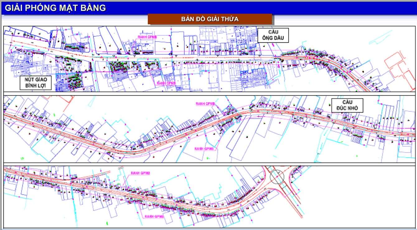 Ranh dự án nâng cấp mở rộng Quốc lộ 13. Ảnh: Sở GTVT TPHCM