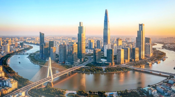 Phối cảnh Trung tâm Tài chính quốc tế tại khu vực Thủ Thiêm - Ảnh: HỮU HẠNH