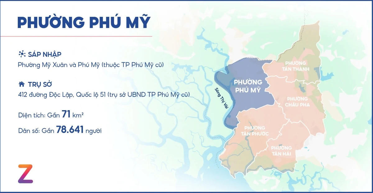 Bản đồ phường Phú Mỹ. Đồ họa: Đại Bùi.