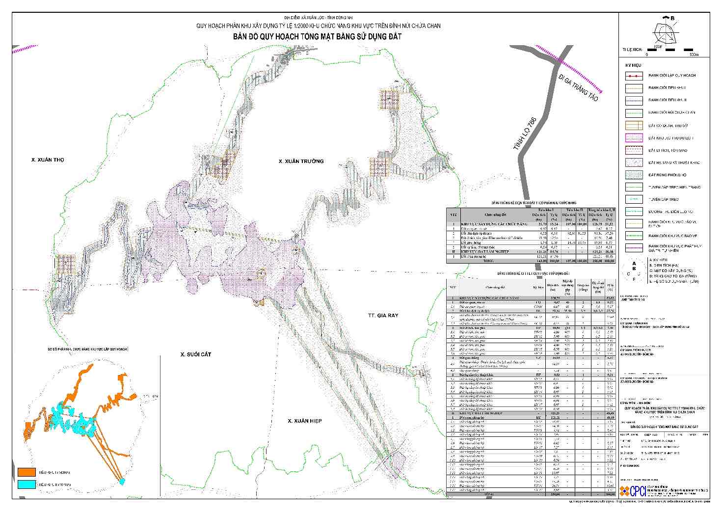 Bản đồ quy hoạch tổng mặt bằng sử dụng đất. Ảnh: Sở XD
